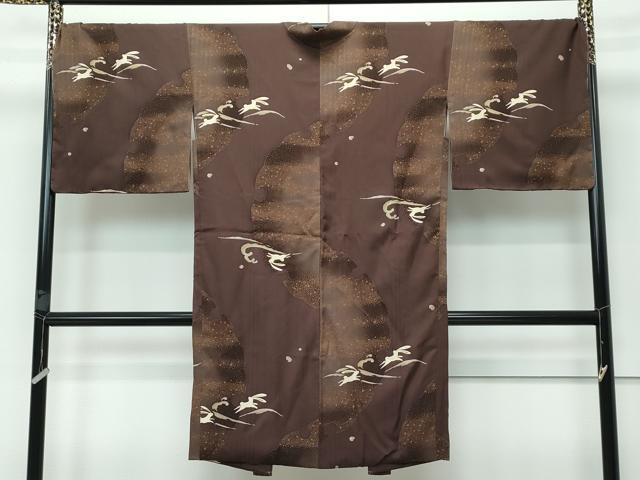 平和屋着物＃極上　長羽織　雪輪跳び兎文　憲法色地　逸品　未使用　CZAA3294s5