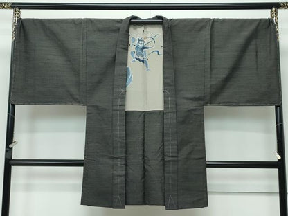 平和屋着物■極上　男性　紬　アンサンブル・長襦袢セット　キングサイズ　100亀甲　逸品　未使用　CZAA3304s5