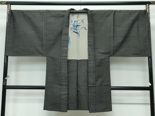 平和屋着物■極上　男性　紬　アンサンブル・長襦袢セット　キングサイズ　100亀甲　逸品　未使用　CZAA3304s5