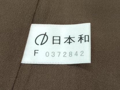 平和屋本店●極上　訪問着　中国三大刺繍　スワトウ刺繍　エジプト壁画文様　暈し染め　金糸　涅色地　逸品　CZAA5788s6