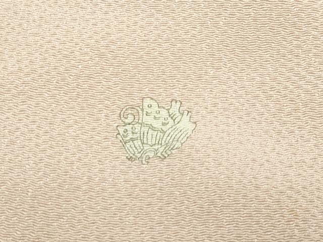 平和屋本店■極上　浦野理一　金彩友禅　色留袖　草花文　金彩　鬼しぼ縮緬　白茶色地　逸品　CZAA3327s5