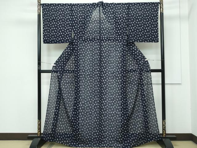 平和屋着物＊極上 夏物 藍造り国選定無形文化財 藍師・佐藤昭人 大澤石雄 小紋 紗 隈取 反端付き 逸品 CZAA3331s5