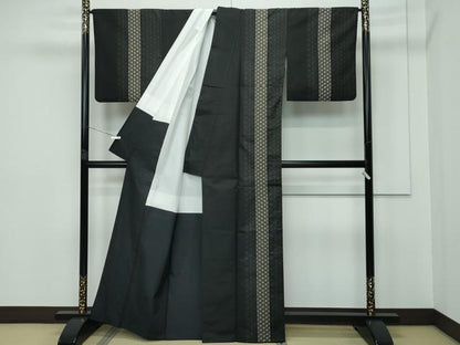 平和屋本店■極上　訪問着　本場大島紬地　刺し子　麻の葉間道　逸品　CZAA3336s5