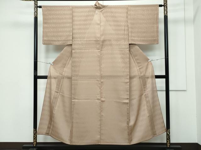 平和屋着物＊極上 夏物 色無地 焦香色 菱紋紗 逸品 CZAA3342s5