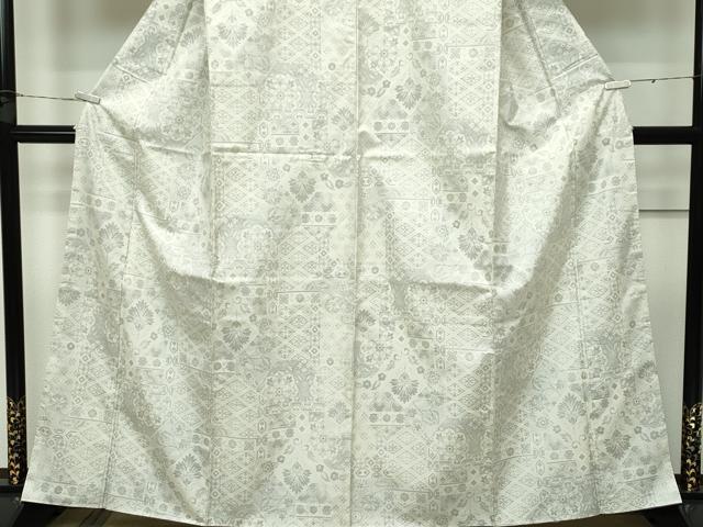 平和屋本店■極上　本場大島紬　白大島　9マルキ　正倉院吉祥花文　やまと誂製　逸品　未使用　CZAA3343s5