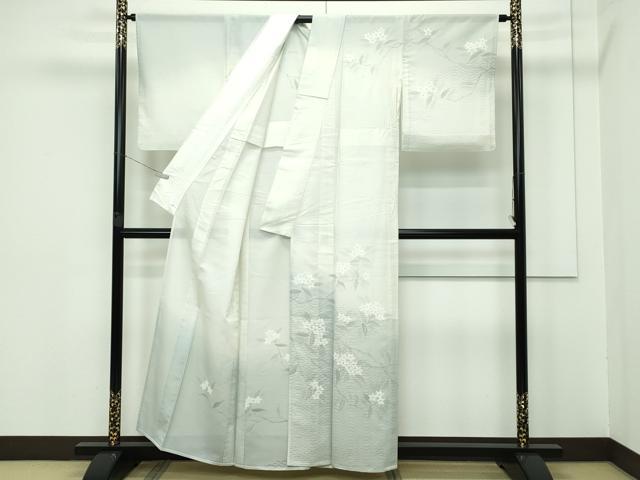 平和屋着物■極上　夏物　訪問着　流水紋紗　草花文　暈し染め　金銀彩　逸品　CZAA3347s5