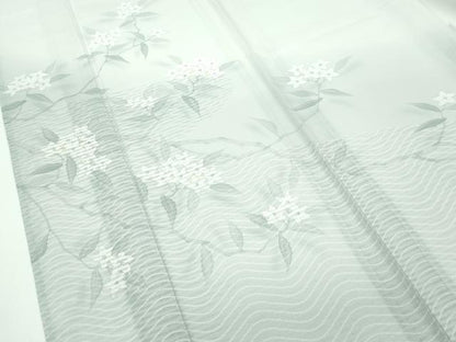 平和屋着物■極上　夏物　訪問着　流水紋紗　草花文　暈し染め　金銀彩　逸品　CZAA3347s5