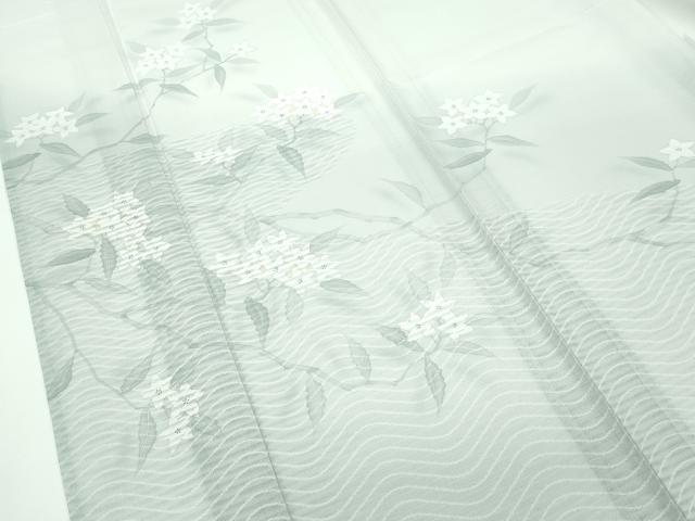 平和屋着物■極上　夏物　訪問着　流水紋紗　草花文　暈し染め　金銀彩　逸品　CZAA3347s5