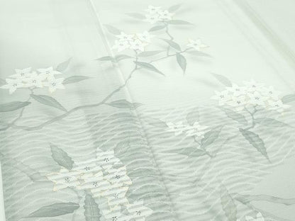 平和屋着物■極上　夏物　訪問着　流水紋紗　草花文　暈し染め　金銀彩　逸品　CZAA3347s5