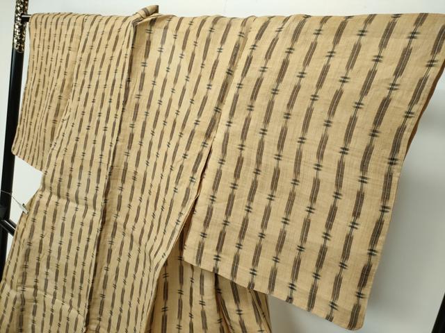 平和屋本店■極上　夏物　芭蕉布　手積み芭蕉糸100％　縞　逸品　CZAA3358s5