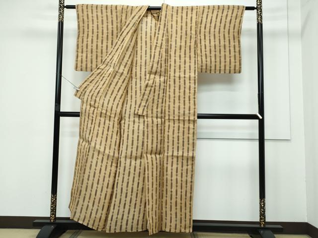 平和屋本店■極上　夏物　芭蕉布　手積み芭蕉糸100％　縞　逸品　CZAA3358s5