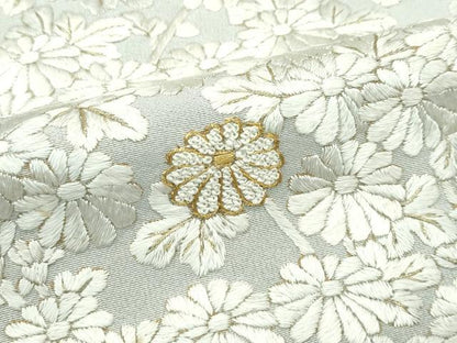 平和屋本店■極上　訪問着　総刺繍　中国三大刺繍　相良刺繍　菊　暈し染め　金糸　消炭色地　逸品　CZAA3361s5