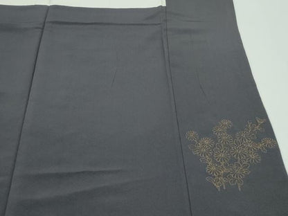 平和屋本店■極上　訪問着　総刺繍　中国三大刺繍　相良刺繍　菊　暈し染め　金糸　消炭色地　逸品　CZAA3361s5