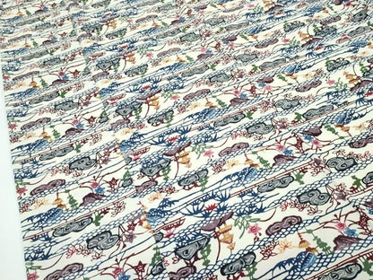 平和屋本店●最高級　城間栄順　小紋　風景花文　カラーコピー付き　逸品　未使用　CZAA5744s6