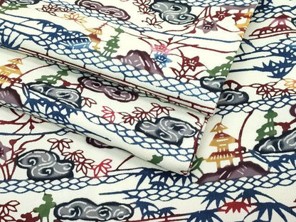 平和屋本店●最高級　城間栄順　小紋　風景花文　カラーコピー付き　逸品　未使用　CZAA5744s6