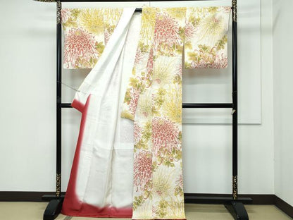 平和屋着物●極上 小紋 乱菊 金彩 鬼しぼ縮緬 逸品 CZAA3367s5