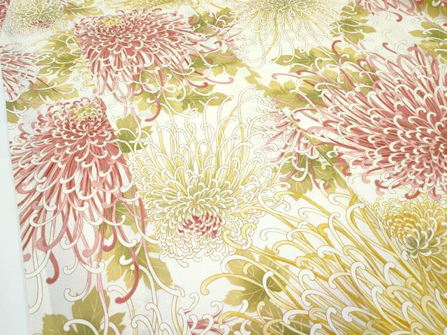 平和屋着物●極上 小紋 乱菊 金彩 鬼しぼ縮緬 逸品 CZAA3367s5