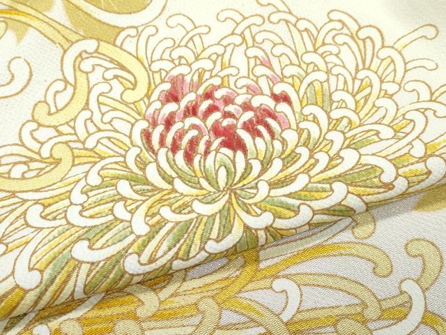 平和屋着物●極上 小紋 乱菊 金彩 鬼しぼ縮緬 逸品 CZAA3367s5