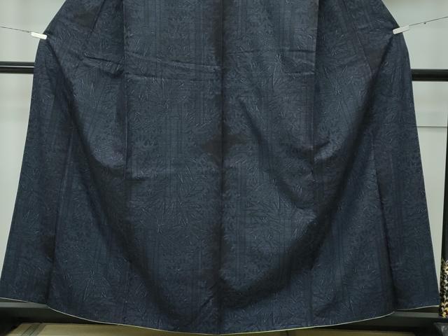 平和屋本店■極上　人間国宝　田中林次　本場結城紬　重要無形文化財　100亀甲　笹竹文　反端付き　逸品　CZAA3379s5