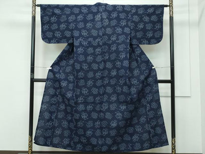 平和屋着物■極上　久留米絣　単衣　風景文　綿　逸品　CZAA3387s5
