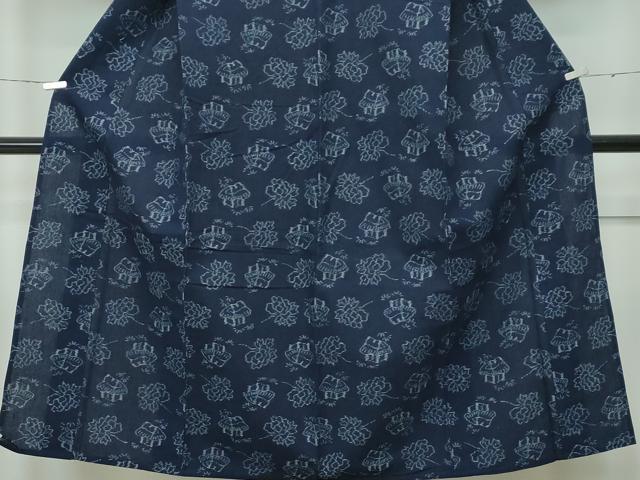平和屋着物■極上　久留米絣　単衣　風景文　綿　逸品　CZAA3387s5