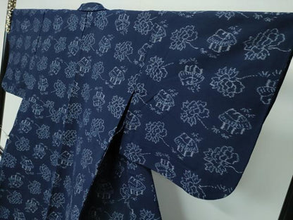 平和屋着物■極上　久留米絣　単衣　風景文　綿　逸品　CZAA3387s5