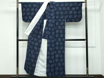 平和屋着物■極上　久留米絣　単衣　風景文　綿　逸品　CZAA3387s5