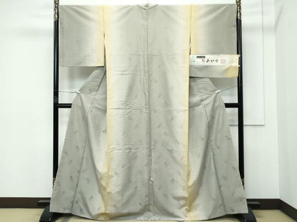 平和屋着物●極上　紅花紬　米沢　白根沢　紅あかり　間道　草花地紋　証紙付き　逸品　CZAA3390s5