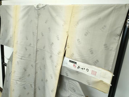 平和屋着物●極上　紅花紬　米沢　白根沢　紅あかり　間道　草花地紋　証紙付き　逸品　CZAA3390s5
