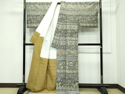 平和屋本店■極上 KIMONO DESIGN 藤紫朗 tojiro 訪問着 総刺繍 中国三大刺繍 スワトウ刺繍 エジプト壁画文様 金糸 逸品 CZAA3391s5