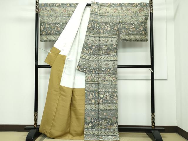 平和屋本店■極上 KIMONO DESIGN 藤紫朗 tojiro 訪問着 総刺繍 中国三大刺繍 スワトウ刺繍 エジプト壁画文様 金糸 逸品 CZAA3391s5