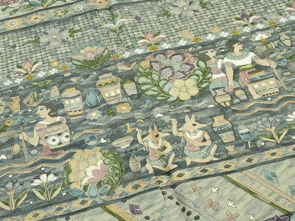 平和屋本店■極上 KIMONO DESIGN 藤紫朗 tojiro 訪問着 総刺繍 中国三大刺繍 スワトウ刺繍 エジプト壁画文様 金糸 逸品 CZAA3391s5