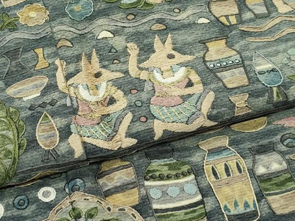 平和屋本店■極上 KIMONO DESIGN 藤紫朗 tojiro 訪問着 総刺繍 中国三大刺繍 スワトウ刺繍 エジプト壁画文様 金糸 逸品 CZAA3391s5