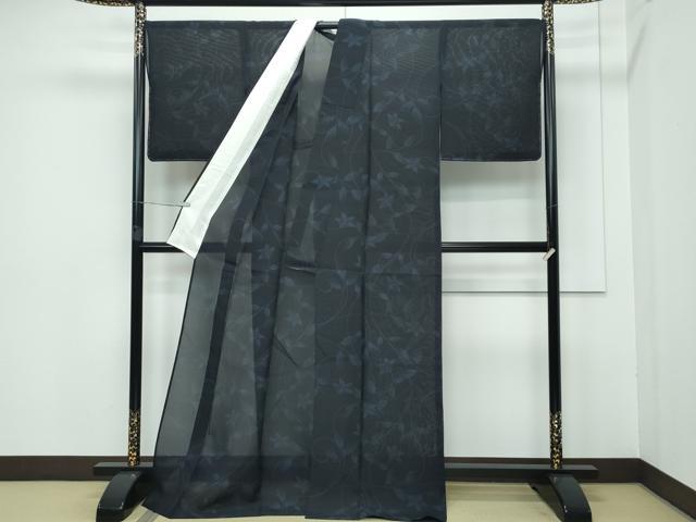 平和屋着物＊極上 夏物 夏大島 花唐草文 証紙付き 逸品 未使用 CZAA3407s5