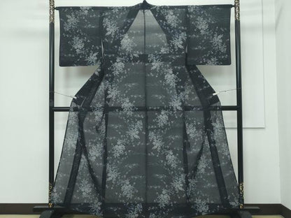 平和屋着物＊極上 夏物 小千谷紬 紗 草花文 逸品 未使用 CZAA3408s5