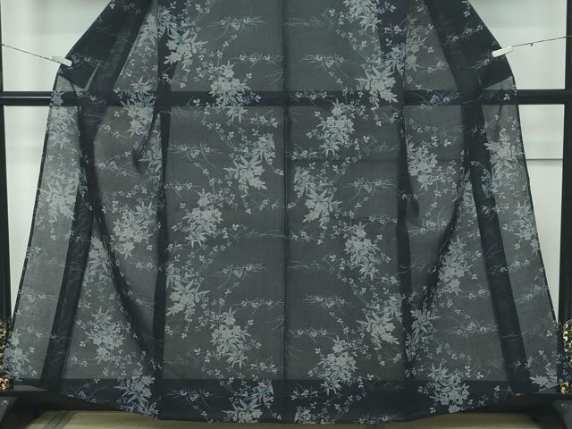 平和屋着物＊極上 夏物 小千谷紬 紗 草花文 逸品 未使用 CZAA3408s5