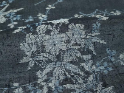 平和屋着物＊極上 夏物 小千谷紬 紗 草花文 逸品 未使用 CZAA3408s5