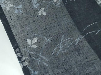 平和屋着物＊極上 夏物 小千谷紬 紗 草花文 逸品 未使用 CZAA3408s5
