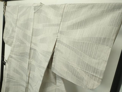 平和屋着物＊極上 夏物 結城紬 夏結城 100亀甲 横段文 亜麻色地 逸品 CZAA3410s5