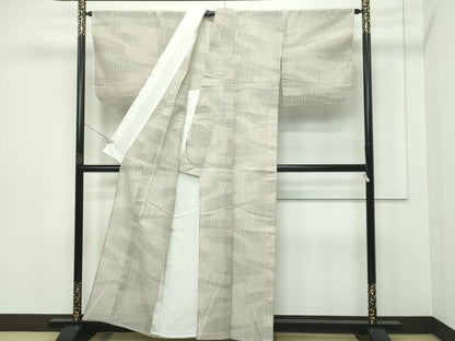 平和屋着物＊極上 夏物 結城紬 夏結城 100亀甲 横段文 亜麻色地 逸品 CZAA3410s5