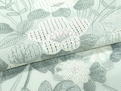 平和屋本店＊極上 夏物 訪問着・長襦袢セット 絽 総刺繍 中国三大刺繍 スワトウ相良刺繍 草花文 白緑色地 鈴乃屋扱 逸品 未使用 CZAA3411s5