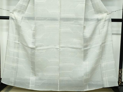 平和屋着物＊極上 夏物 本場大島紬 夏大島 白大島 幾何学文様 逸品 CZAA3422s5