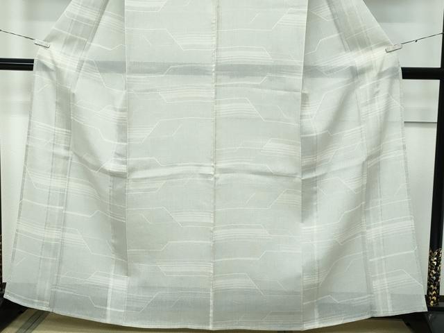 平和屋着物＊極上 夏物 本場大島紬 夏大島 白大島 幾何学文様 逸品 CZAA3422s5