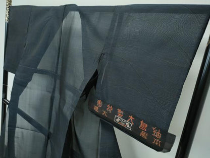 平和屋着物■極上　夏物　本場大島紬　夏大島　恵大島織物謹製　露芝文　反端付き　逸品　CZAA3437s5