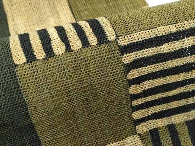 平和屋本店■極上　夏物　古代原始布　科布　八寸名古屋帯　市松文様　逸品　未使用　CZAA3449s5