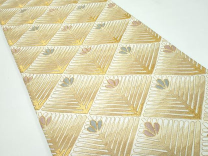 平和屋本店●極上 十七代京屋林蔵 全通柄袋帯 駒刺繍 菱松葉 金糸 たとう紙付き 逸品 CZAA3451s5
