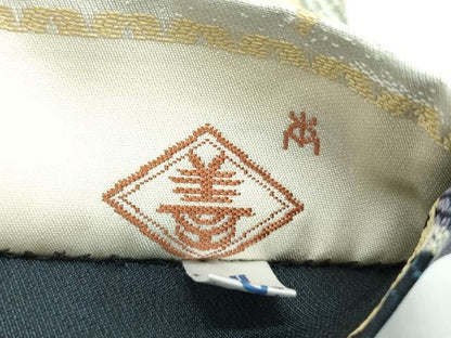 平和屋着物●極上 西陣 木野織物 菱屋善兵衛謹製 両面 半幅帯 昼夜 笹 逸品 未使用 CZAA3474s5