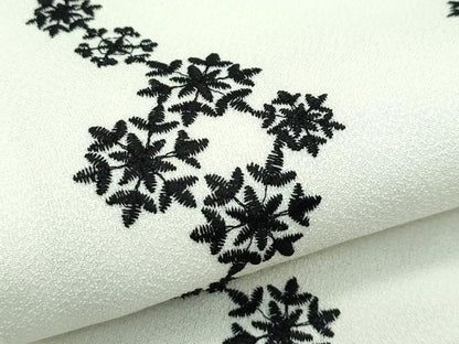平和屋着物●極上　両面　半幅帯　総刺繍　草花文　逸品　CZAA3481s5
