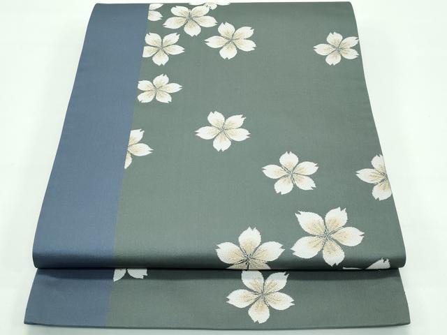 平和屋着物●極上　世界的人形師　辻村寿三郎　ジュサブロー　六通柄袋帯　舞桜文　金糸　岩井茶色地　逸品　CZAA3492s5
