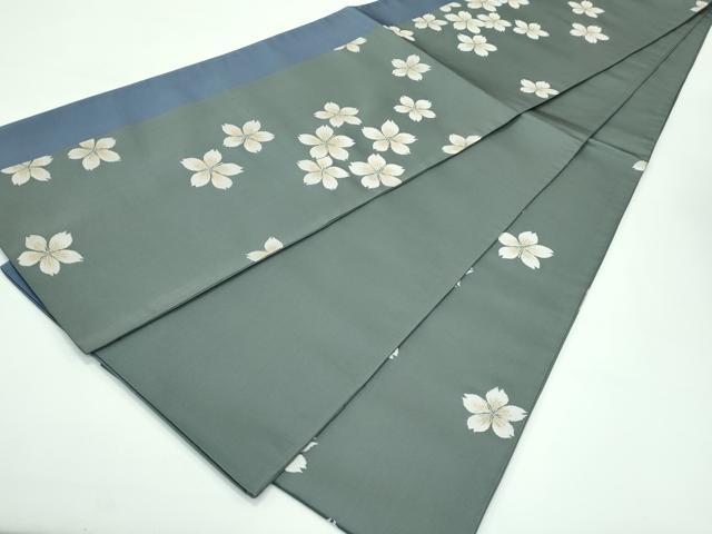 平和屋着物●極上　世界的人形師　辻村寿三郎　ジュサブロー　六通柄袋帯　舞桜文　金糸　岩井茶色地　逸品　CZAA3492s5